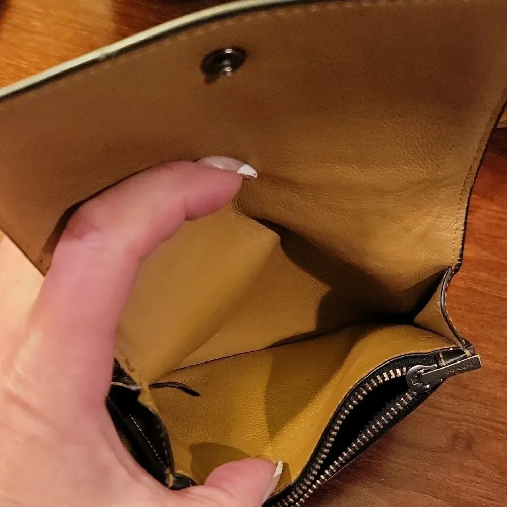 Coach Dark Leather Key Holder and Card Wallet